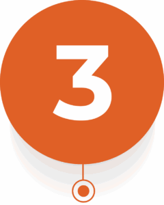 Orange number three marker